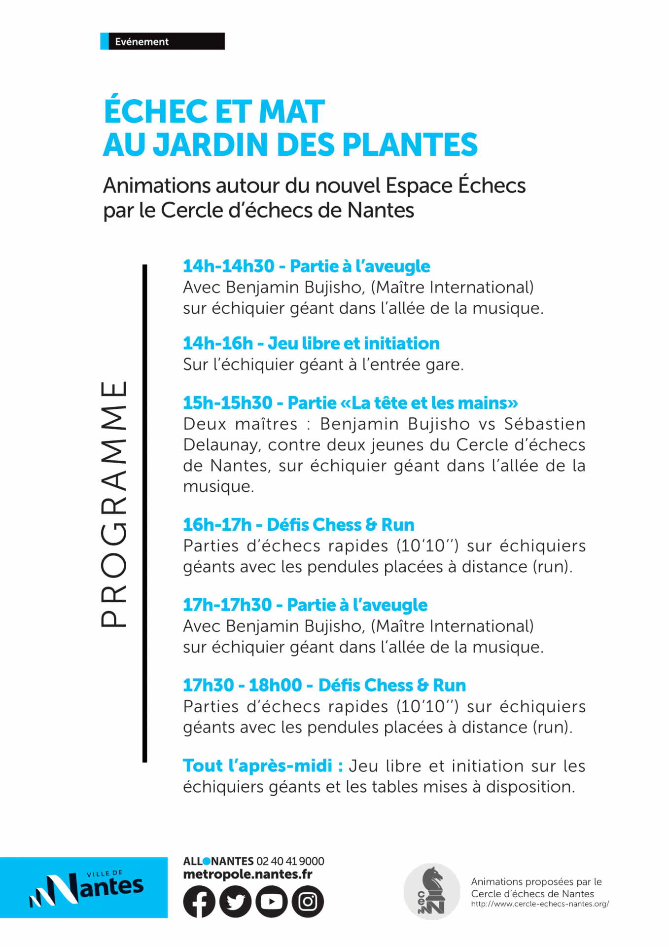 Affiche programme echec et mat au jardin des plantes 5 juin 2021 2